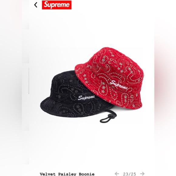 Supreme Authentic Velvet Boonie is hat cord strap NEW w/proof of purchase. - Picture 13 of 15